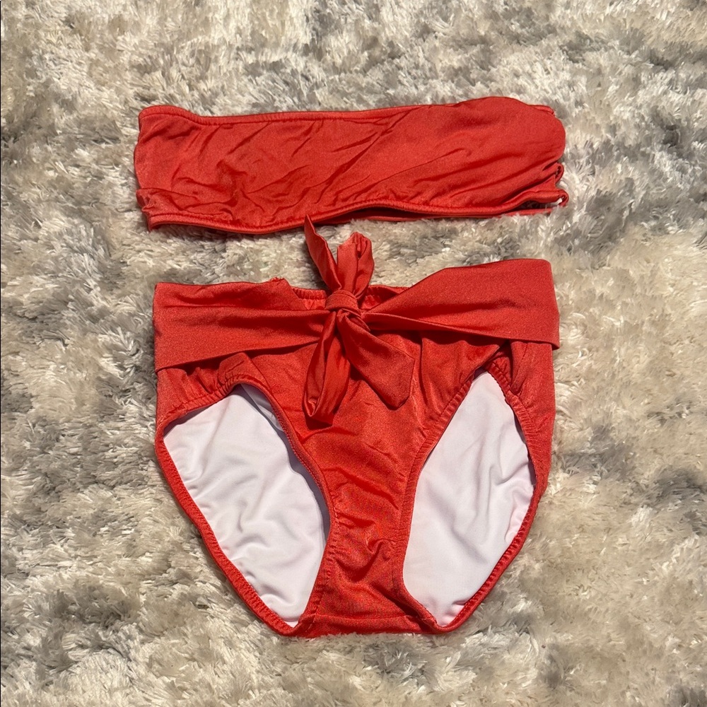 VENUS Red Bandeau Bikini Set
